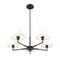 Z-Lite Leila Chandelier, 5-Light, 34 In.W x 10.75 In.H, Matte Black/White Linen 744-34R-MB - alternate 4